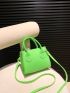 Mini Neon Green Chevron Square Bag