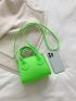 Mini Neon Green Chevron Square Bag