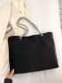 Snap Button Shoulder Tote Bag