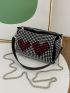 Heart Pattern Studded Square Bag