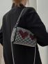 Heart Pattern Studded Square Bag