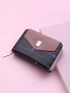 Plaid & Floral Pattern Small Wallet