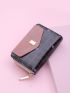 Plaid & Floral Pattern Small Wallet
