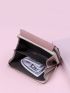 Plaid & Floral Pattern Small Wallet