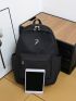 3pcs Letter Graphic Functional Backpack Set