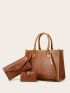Geometric Embossed Tote Bag, Best Work Bag For Women