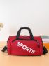 Letter Graphic Gym Bag Red Sporty