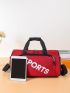 Letter Graphic Gym Bag Red Sporty