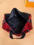 Letter Graphic Gym Bag Red Sporty