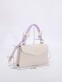 Letter Graphic Flap Square Bag