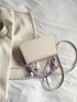 Letter Graphic Flap Square Bag