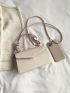 Letter Graphic Flap Square Bag