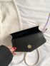 Letter Graphic Flap Square Bag