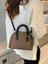 Geometric Pattern Zipper Dome Bag
