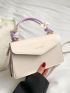 Letter Graphic Flap Square Bag