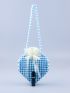Mini Drawstring Detail Heart Design Beaded Shoulder Bag