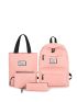 4pcs Patch Detail Functional Backpack Set