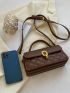Quilted Detail Flap Square Bag