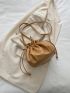 Minimalist Bucket Bag Drawstring Design Mini