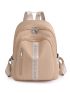 Studded Decor Zipper Functional Backpack