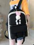 4pcs Rabbit Decor Functional Backpack Set