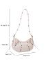 Crocodile Embossed Studded Decor Hobo Bag
