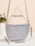 Rhinestone Decor Chain Square Bag