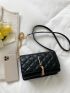 Quilted Tassel Decor Flap Square Bag