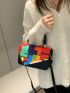 Geometric Pattern Irregular Flap Square Bag