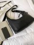 Litchi Embossed Hobo Bag