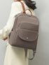 Pocket Front Classic Backpack Polyester Preppy For School