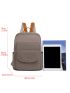 Pocket Front Classic Backpack Polyester Preppy For School