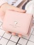 Heart Decor Letter Embossed Coin Purse