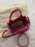 Neon Pink Geometric Embossed Square Bag