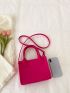Mini Neon-pink Stitch Detail Square Bag