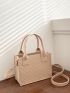 Mini Neon-pink Stitch Detail Square Bag