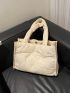 Minimalist Quilted Detail Shoulder Tote Bag