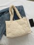 Minimalist Quilted Detail Shoulder Tote Bag