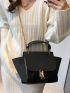 Crocodile Embossed Flap Square Bag