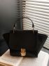 Crocodile Embossed Flap Square Bag
