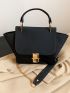 Crocodile Embossed Flap Square Bag