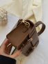 Mini Buckle Decor Flap Square Bag