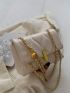 Quilted Chain Flap Square Bag