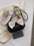 Quilted Bow Decor Square Bag