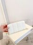 Embossed Detail Long Wallet PU White