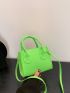 Mini Neon Green Chevron Square Bag