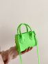Mini Neon Green Chevron Square Bag