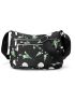 Flower Graphic Hobo Bag Medium Preppy