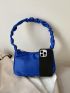 Ruched Detail Zipper Hobo Bag