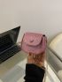 Mini Sequin Decor Chain Flap Saddle Bag